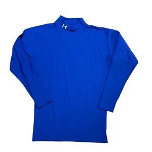 UNDER ARMOUR Coldgear Mock Neck Long Sleeve Shirt Blue Size XL